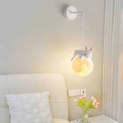Applique murale lapin ours blanc nordique simple garçon fille bébé