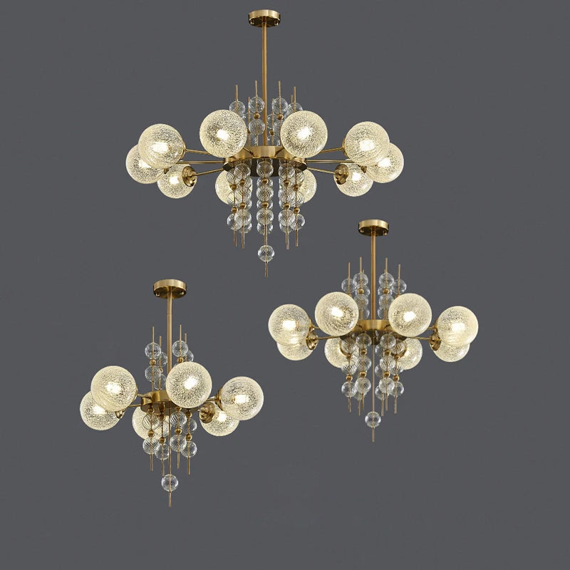 lustre classique à bulles en chrome doré tendance 2024 pour éclairage moderne - vue 7 sur 9