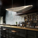 suspension moderne en fer incurvé avec éclairage led créatif