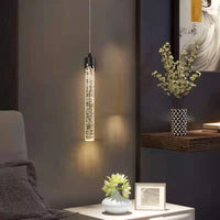 Luminaires suspendus modernes barre de LED en cristal lampes de chevet suspendues salon chambre éclairage intérieur créatif décor à la maison barre
