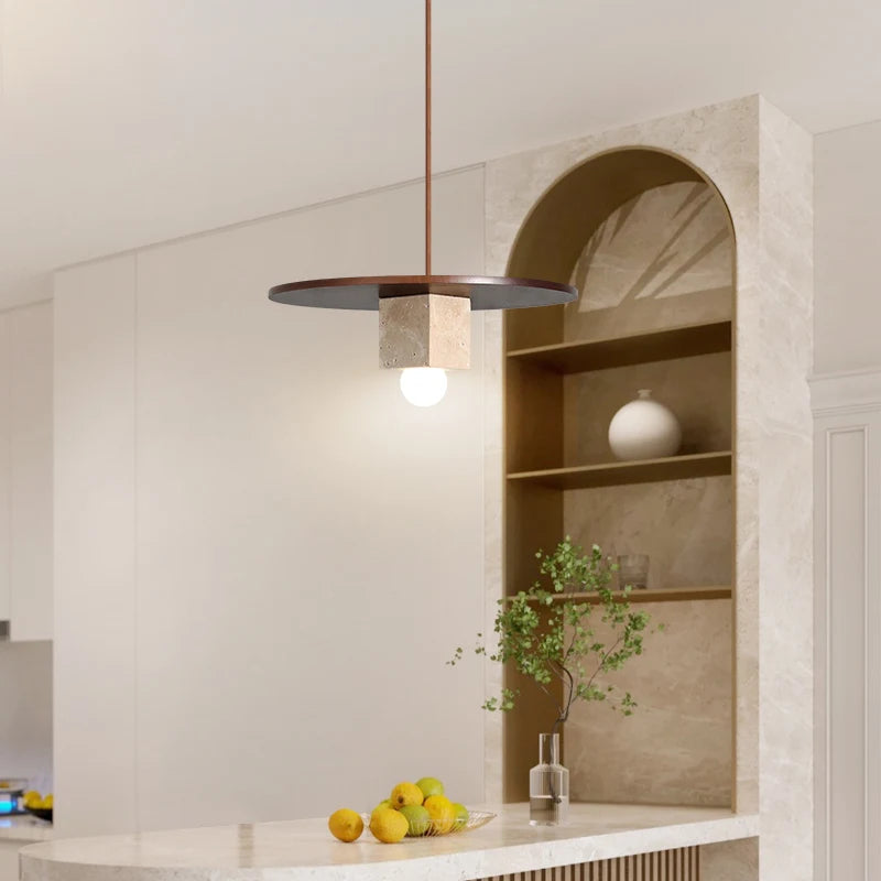 lustre en bois massif pour décoration de bar et restaurant - vue 3 sur 7