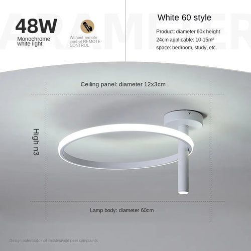 Moderner LED-Deckenleuchte Minimalistisch Ringförmig für Wohnräume - vue 16 sur 24