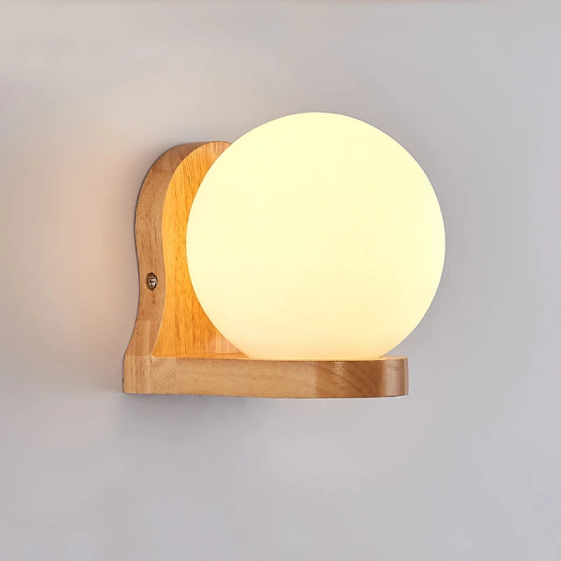 applique murale décorative nordique en verre et bois design intérieur - vue 11 sur 14
