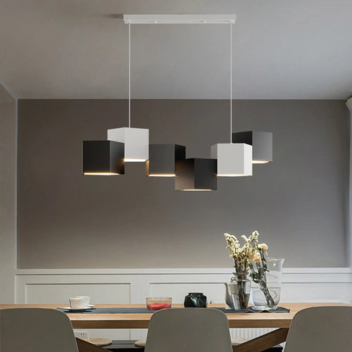 lustre moderne simple style nordique créatif prisme hexagonal éclairage intérieur