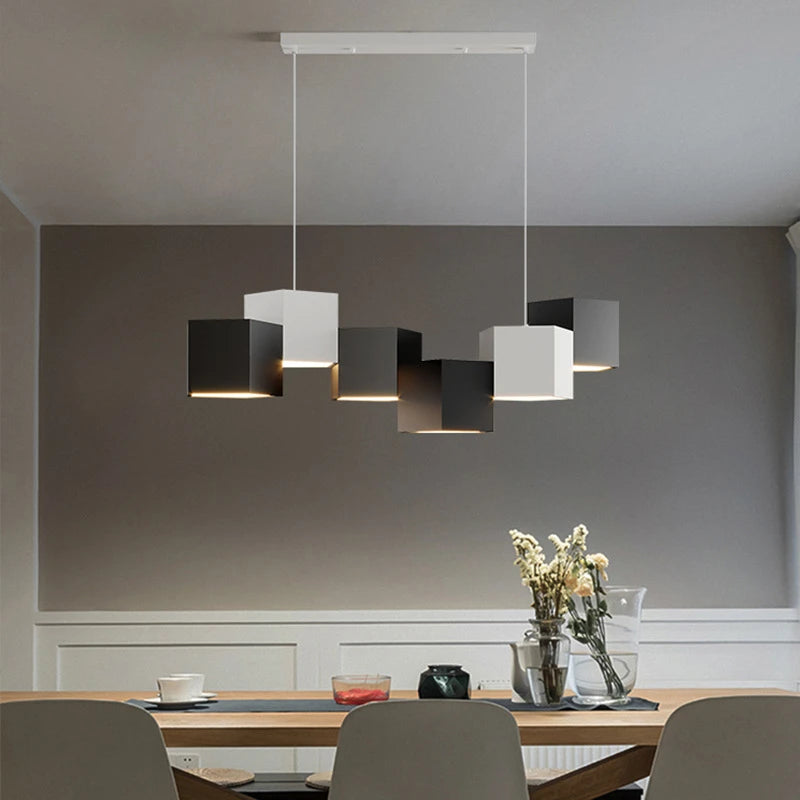 lustre moderne simple style nordique créatif prisme hexagonal éclairage intérieur - vue 4 sur 11