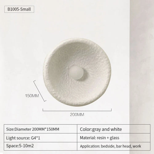 LED-Wandleuchte Vintage aus Resin und Glas Wabi Sabi - vue 3 sur 9