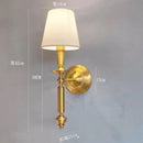 Antike LED-Wandleuchte mit Stoff-Lampenschirm