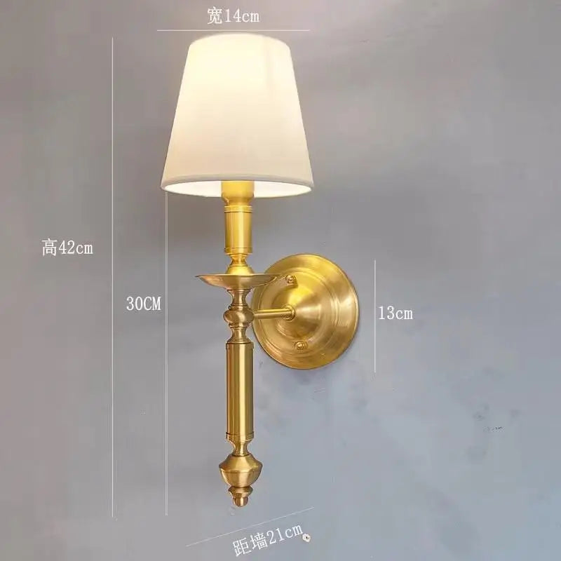 Antike LED-Wandleuchte mit Stoff-Lampenschirm - vue 9 sur 10