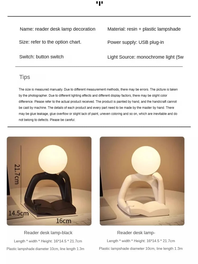 Bedroom, Bedside LED Desk Lamp Home Decoration Living Room Study Desk Small Night Light Indoor Lighting Birthday Gift Lamps - vue 6 sur 7
