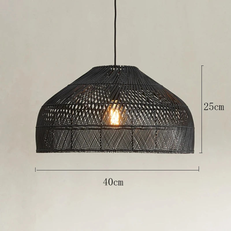 Vintage-Pendelleuchte aus Rattan im asiatischen Stil für die Inneneinrichtung