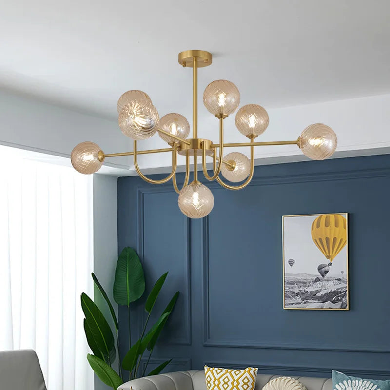 LED-Kronleuchter modernes Design in magischer Bohnenform - vue 4 sur 9