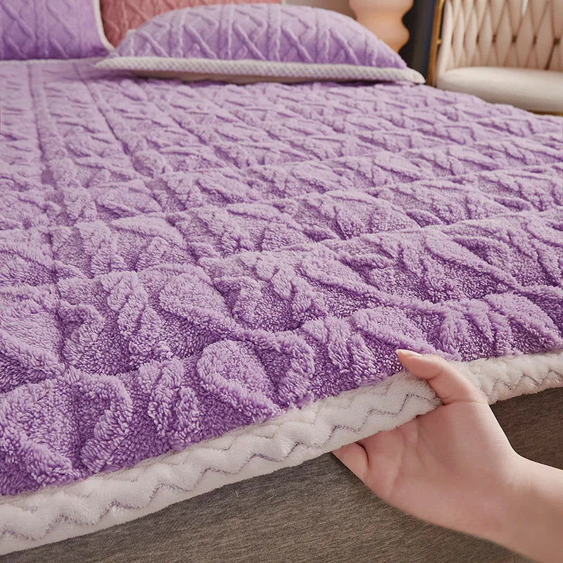 surmatelas doux hiver en velours agneau pour étudiants - vue 9 sur 12