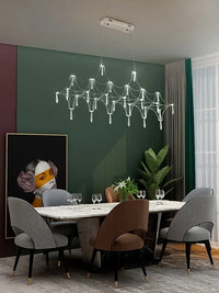 lustre postmoderne en cristal de luxe design nordique led