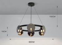 Moderne Pendelleuchte aus schwarzem Glas
