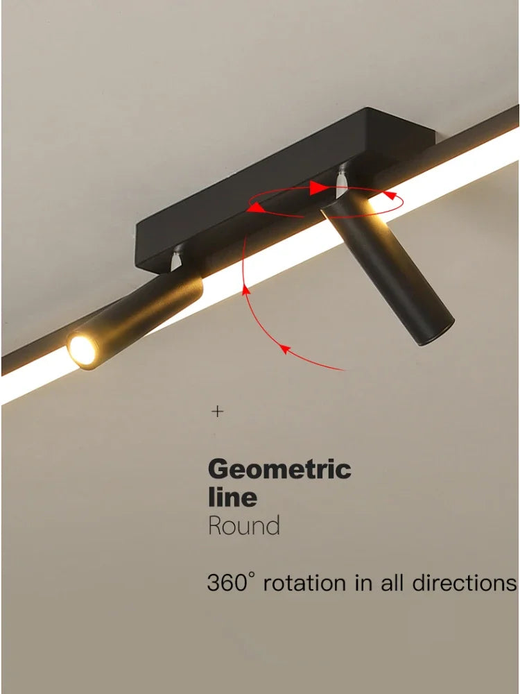 lustre led moderne avec projecteurs acrylique pour éclairage intérieur - vue 4 sur 9