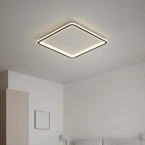 Ultraflache LED-Deckenleuchte mit quadratischem Panel für modernes Interieur - vue 5 sur 6