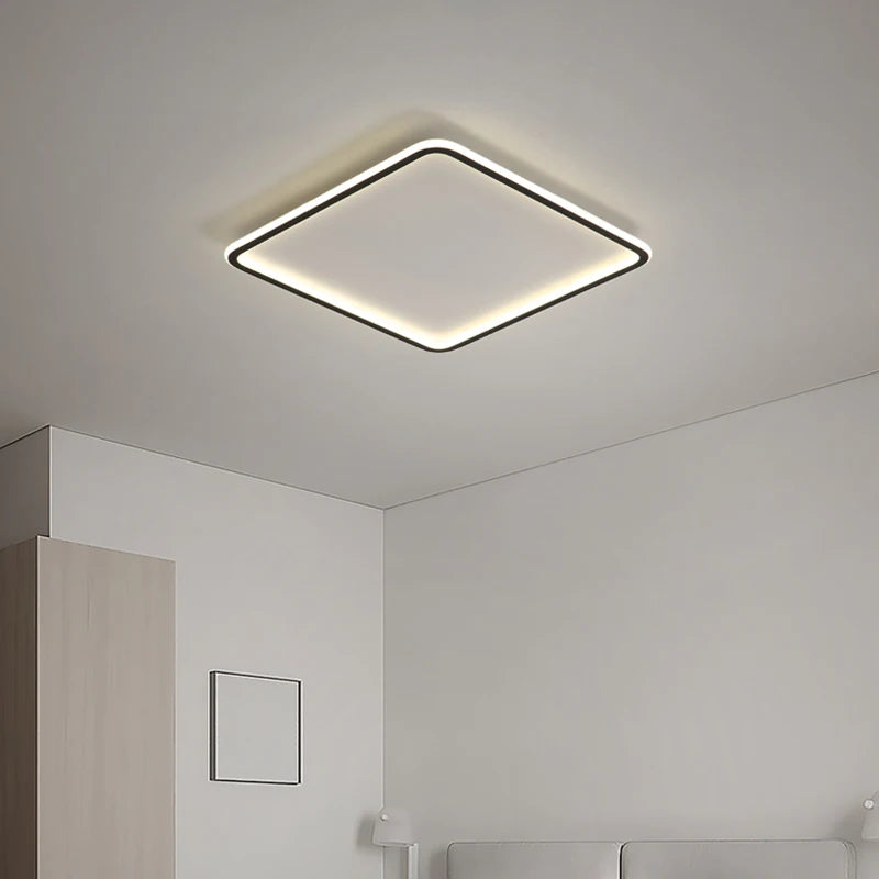 Ultraflache LED-Deckenleuchte mit quadratischem Panel für modernes Interieur - vue 4 sur 6