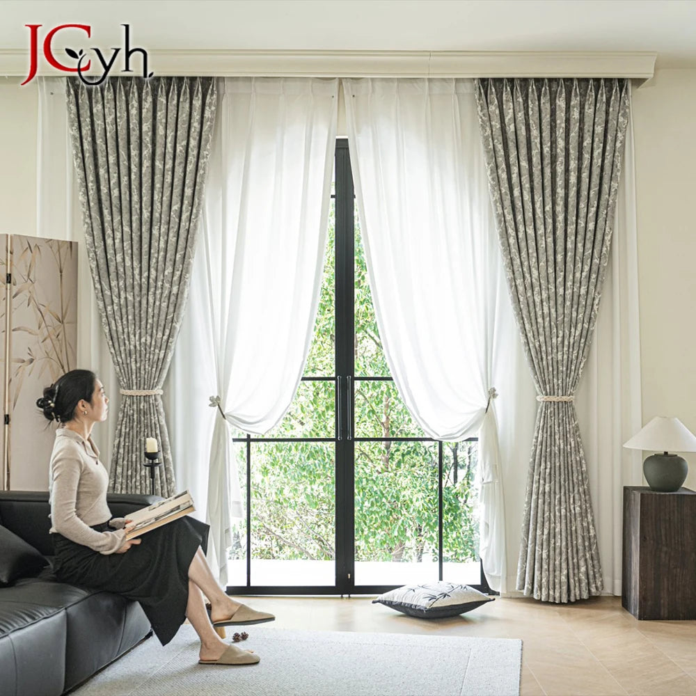Rideau occultant floral style moderne pour salon chambre