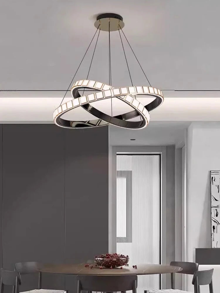 suspension minimaliste en aluminium et acrylique design moderne élégante - vue 4 sur 9