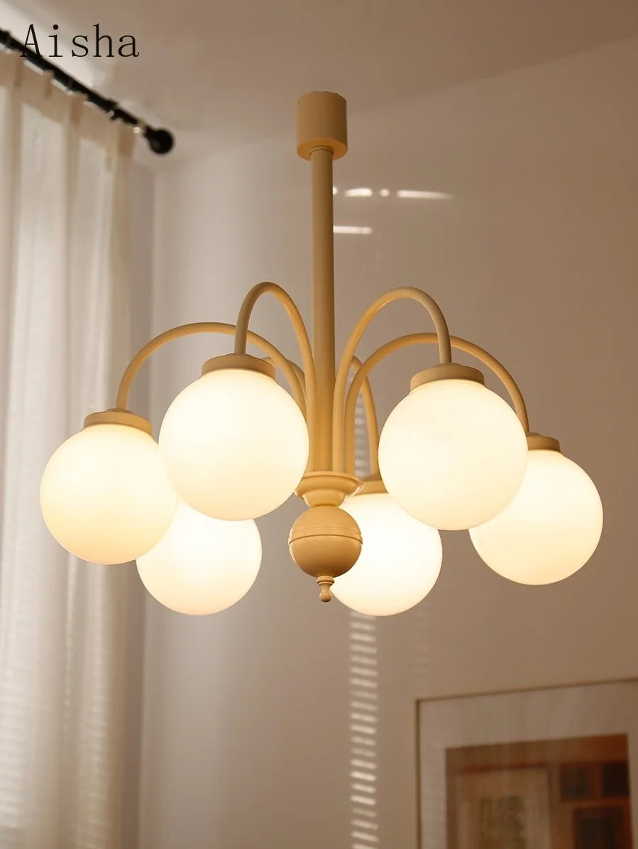 lustre rétro en verre pour décoration intérieure à plusieurs têtes - vue 5 sur 9