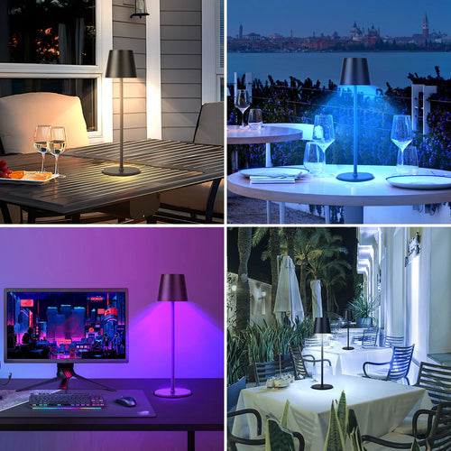 lampe de bureau led ambiance sans fil chargement usb - vue 6 sur 6