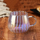 Tasses cafe verre borosilicate striees 400 ml petitjeuner
