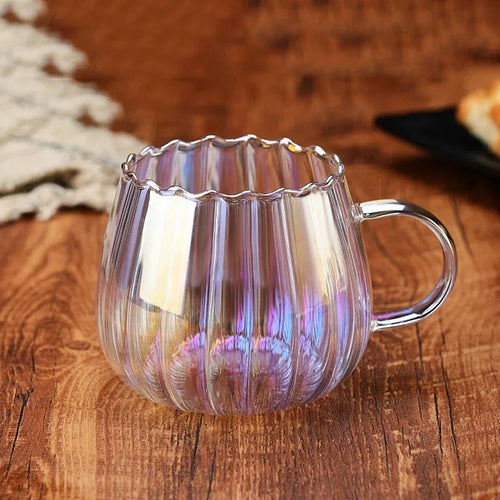Tasses verre borosilicate 400 ml motif rayures