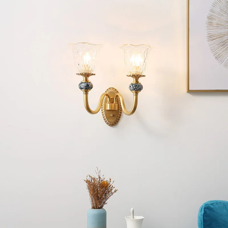 applique murale dorée luxe rétro pour décoration intérieure - vue 3 sur 8