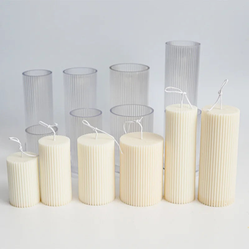 moule cylindrique à rayures pour fabrication de bougies en acrylique - vue 4 sur 14