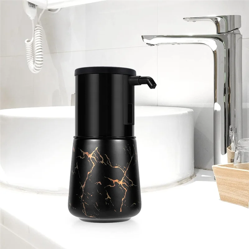 Automatic Soap Dispenser Kitchen, Foaming Soap Dispenser Bathroom, Foam Soap Dispenser Touchless for Bathroom Black - vue 4 sur 6