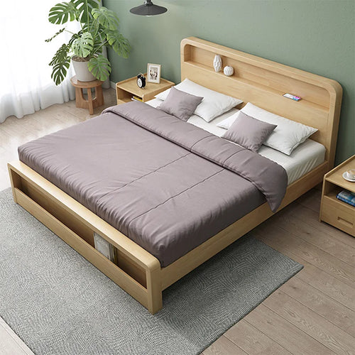 lit moderne multifonctionnel avec rangement en bois esthétique