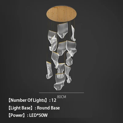 lustre en acrylique à led pour décoration intérieure élégante - vue 12 sur 14