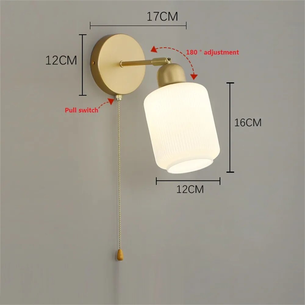 Lampe de chevet loft applique métal verre - vue 3 sur 9
