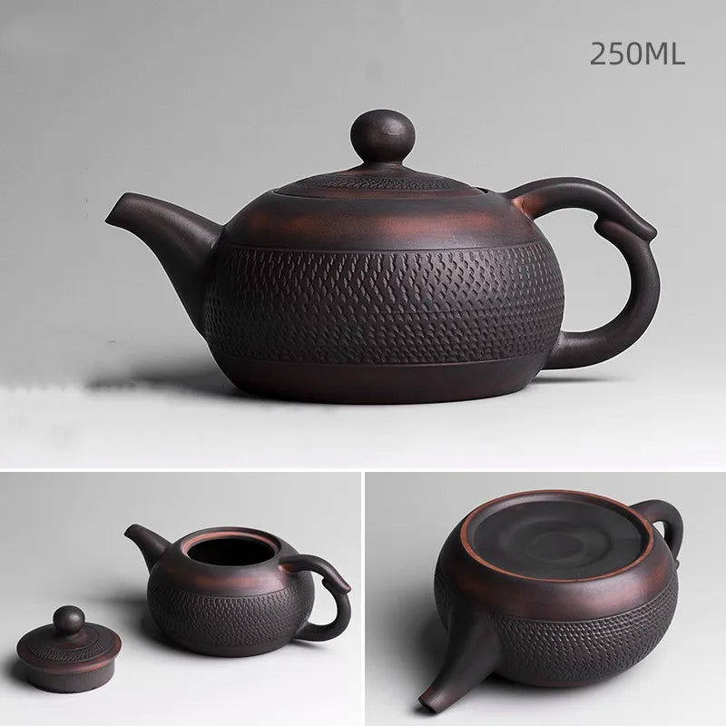 Théière kung fu artisanale en céramique style traditionnel