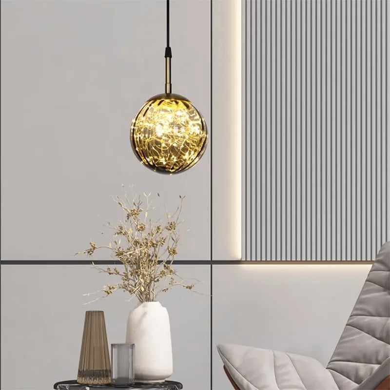 Suspension LED en verre au design nordique moderne - vue 5 sur 9