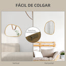miroir mural homcom forme irrégulière cadre en bois naturel