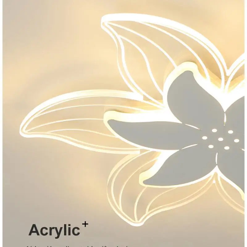 plafonnier led art déco fleuri pour bureau et étude - vue 5 sur 8