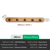 Walnut wood solid mushroom shape No holes, Minimalist wabi-sabi, Bag key Card Coat Cap, Wall Storage hook for bedroom, entrance
