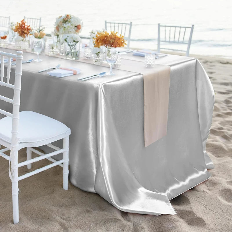 Nappe satin douce pour table fête mariage banquet