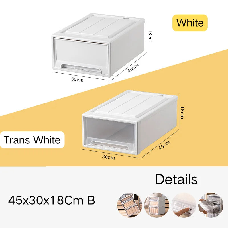 tiroirs empilables en plastique transparent pour rangement pratique - vue 45 sur 48
