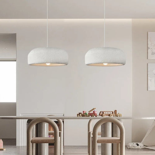 Runde Pendelleuchte im japanischen Wabi-Sabi-Stil mit Design-Charakter - vue 4 sur 9