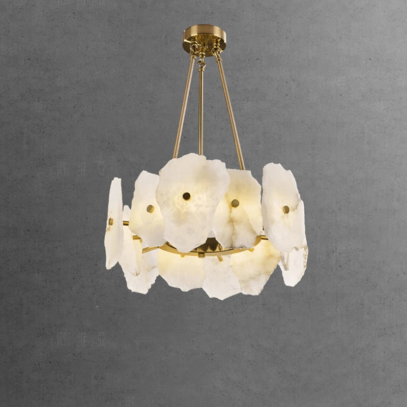 lustre de luxe en marbre naturel led pour restaurant et bar - vue 2 sur 6