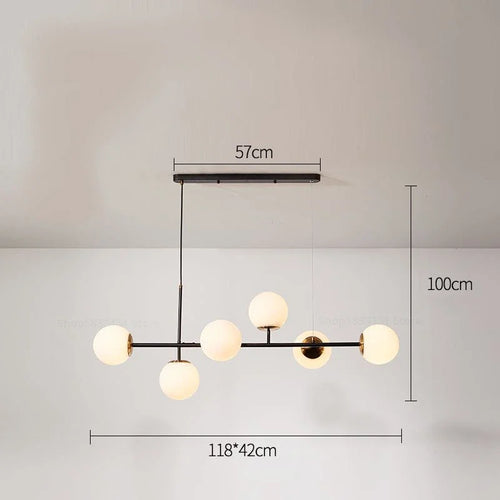 Moderne nordische Pendelleuchte aus Glas für das Wohnzimmer - vue 16 sur 16