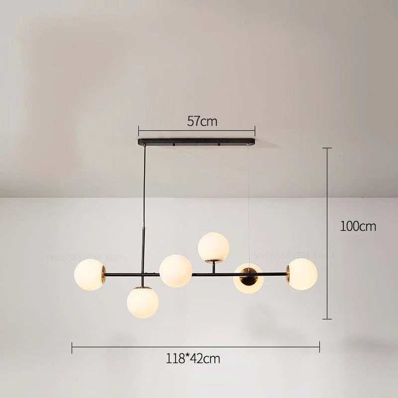 Moderne nordische Pendelleuchte aus Glas für das Wohnzimmer - vue 15 sur 16