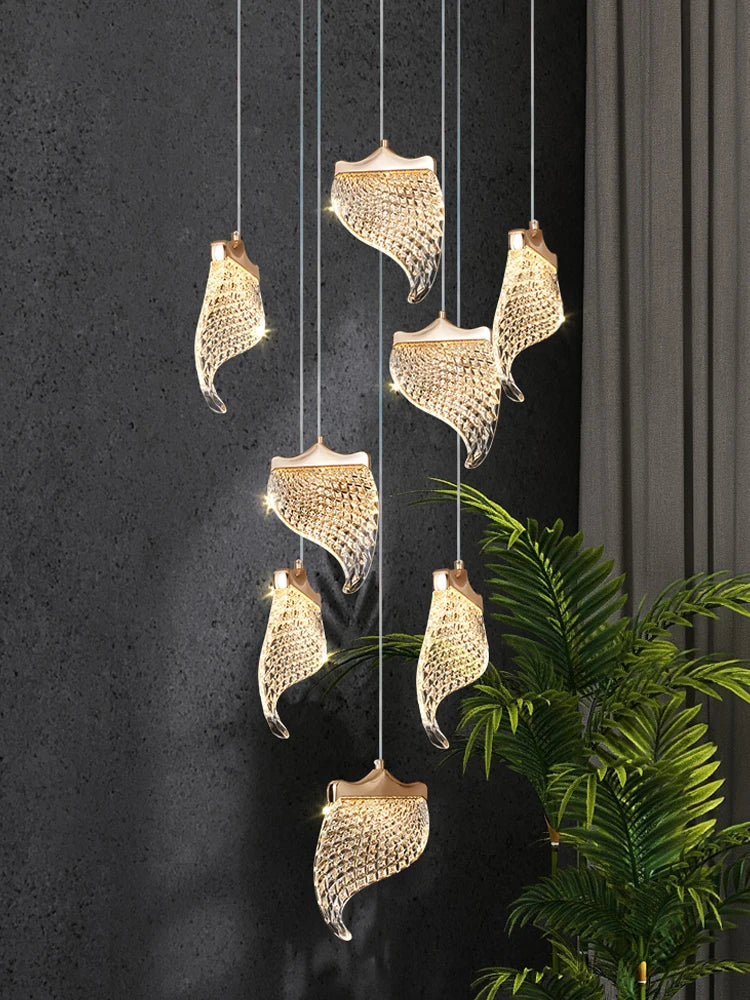 lustre moderne à led éclairage suspendu design pour espace contemporain - vue 4 sur 15