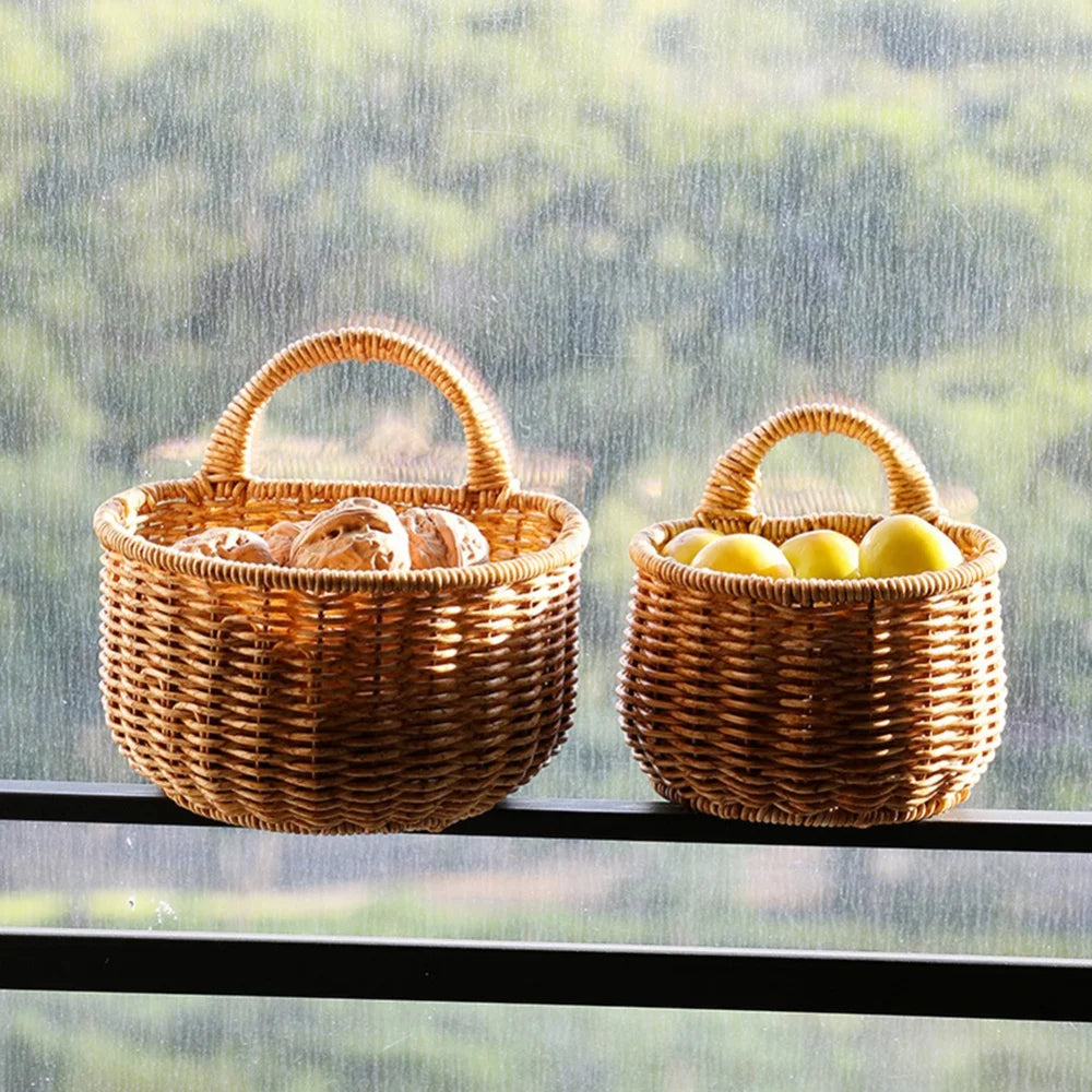 paniers suspendus en osier pour rangement décoratif et organisation - vue 3 sur 12