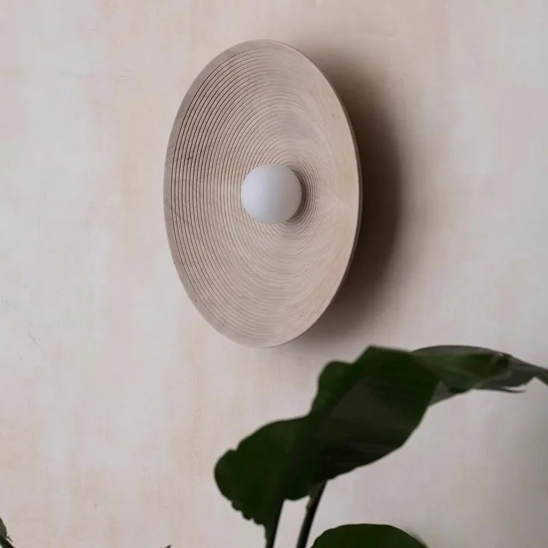 Applique murale LED rétro ronde en résine de verre - vue 4 sur 8