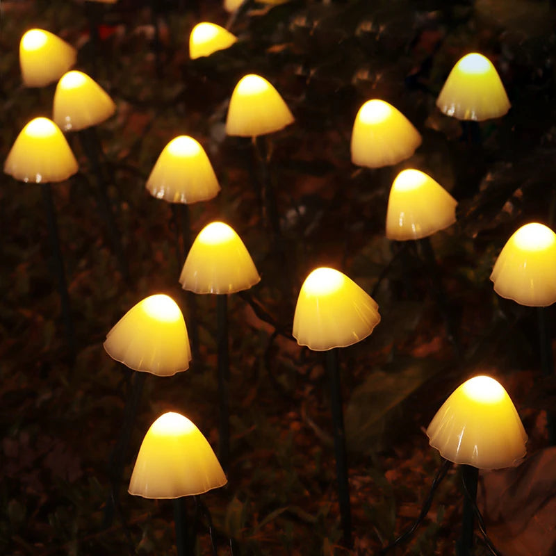 Lampe à gazon solaire champignon lampe à LED extérieure brillant sans électricité IP65 jardin décorer terrasse solaire étanche lumière de pelouse - vue 2 sur 6