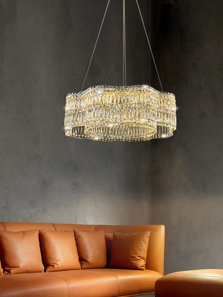 Lustre en cristal moderne pour éclairage intérieur élégant