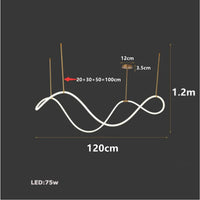 lustre moderne à long tuyau pour décoration intérieure élégante